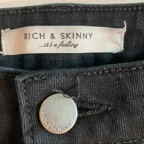 RICH & SKINNY Sz 32  Skinny Mid-Rise Raw Hem Jeans - Picture 2 of 8